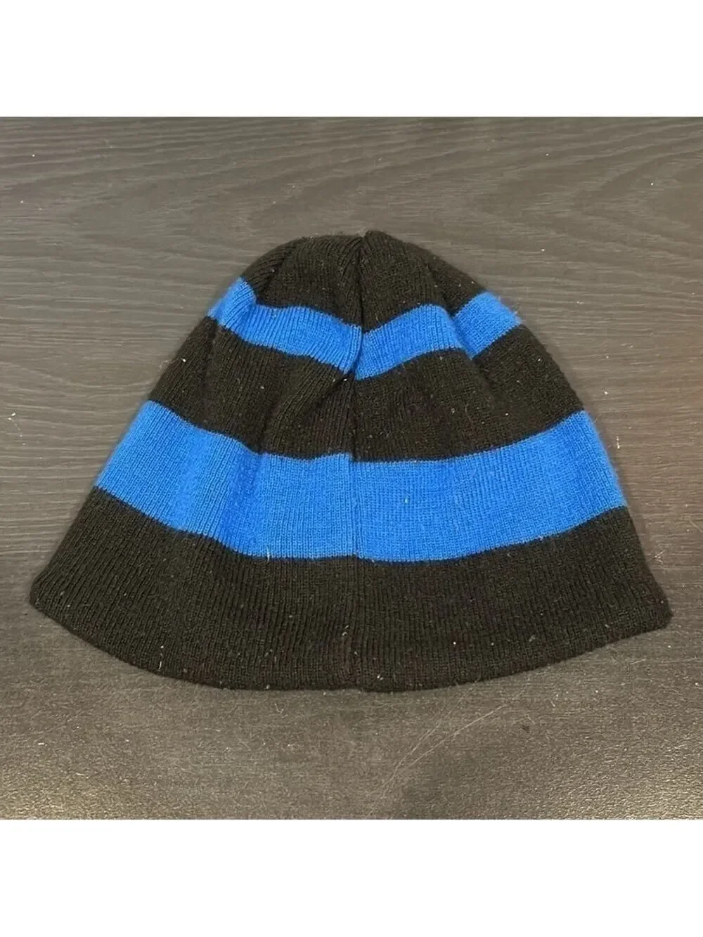 Tek Gear Black and Blue Striped Winter Beanie One Size
